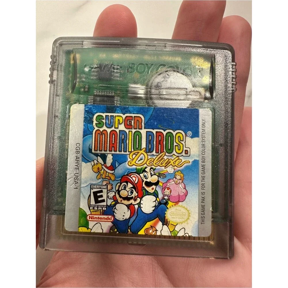 Nintendo Game Boy Color Vintage Super Mario Brothers Deluxe Game Retro Mario